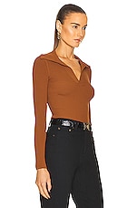 Saint Laurent V-Neck Sweater in Caramel, view 2, click to view large image.