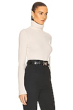Saint Laurent Turtleneck Sweater in Naturel, view 2, click to view large image.