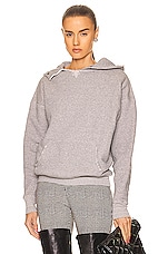 Saint Laurent Grunge Hoodie in Gris Chine & Gris, view 2, click to view large image.