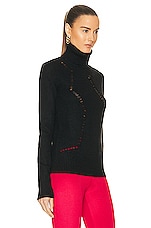 Saint Laurent Turtleneck Sweater in Noir, view 2, click to view large image.
