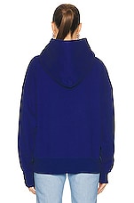 Saint Laurent Oversized Hoodie in Bleu & Multicolore, view 3, click to view large image.