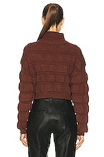Saint Laurent Cropped Pullover Sweater in Marron, view 3, click to view large image.