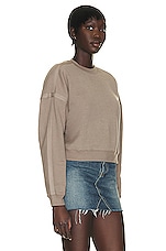 Saint Laurent Round Neck Sweatshirt in Mastic, view 2, click to view large image.