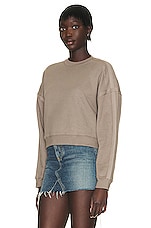 Saint Laurent Round Neck Sweatshirt in Mastic, view 3, click to view large image.