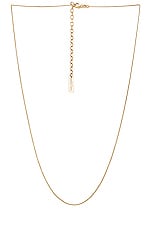Saint Laurent Thin Gourmette Chain Necklace in Light Gold, view 1, click to view large image.