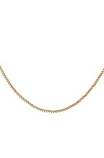 Saint Laurent Thin Gourmette Chain Necklace in Light Gold, view 3, click to view large image.