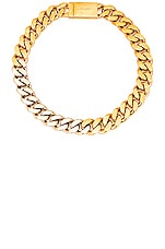 Saint Laurent Thick Curb Chain Necklace in Or Pale Or Laiton, view 1, click to view large image.