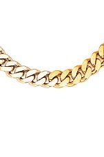 Saint Laurent Thick Curb Chain Necklace in Or Pale Or Laiton, view 3, click to view large image.