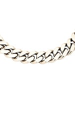 Saint Laurent Thick Curb Chain Necklace in Argent Oxyde, view 3, click to view large image.