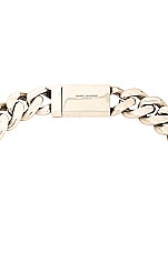 Saint Laurent Thick Curb Chain Necklace in Argent Oxyde, view 4, click to view large image.