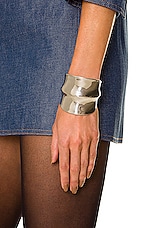 Saint Laurent Border Cuff in Palladium, view 2, click to view large image.