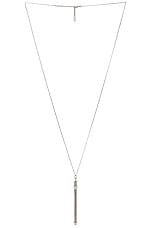 Saint Laurent Cocktail Stirrer Long Necklace in Palladium, view 1, click to view large image.