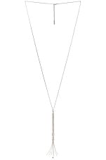 Saint Laurent Cocktail Stirrer Long Necklace in Palladium, view 3, click to view large image.