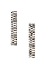 Saint Laurent Crystal Dangle Earrings in Crystal, view 1, click to view large image.