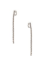 Saint Laurent Crystal Dangle Earrings in Crystal, view 3, click to view large image.