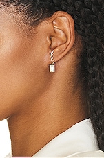 Saint Laurent YSL Single Earring in Dore & Crystal, view 2, click to view large image.