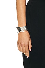 Saint Laurent Twist Cuff in Shiny Silver, view 2, click to view large image.