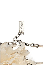 Saint Laurent Small Crumped Flower Necklace in Champagne, view 4, click to view large image.