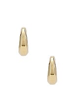 Saint Laurent Thick Hoop Earrings in Gold, view 1, click to view large image.