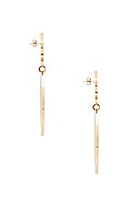 Saint Laurent YSL Hoop Earrings in Dore, view 3, click to view large image.