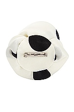 Saint Laurent Rolled Rose Brooch in Ivory & Black, view 3, click to view large image.
