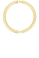 Saint Laurent Smooth Tube Necklace in Gold, view 1, click to view large image.