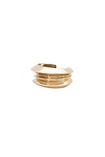 Saint Laurent Stacked Cuff Bracelet in Pale Gold, view 1, click to view large image.