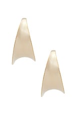 Saint Laurent Hoop Earrings in Pale Gold, view 4, click to view large image.