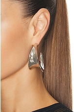 Saint Laurent Hoop Earrings in Palladium, view 2, click to view large image.
