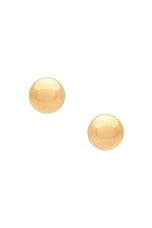 Saint Laurent Dome Earrings in Dore, view 1, click to view large image.