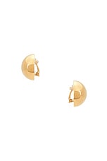 Saint Laurent Dome Earrings in Dore, view 3, click to view large image.