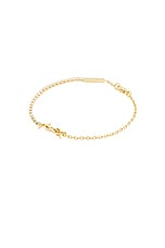 Saint Laurent Cable Chain Bracelet in Dore & Crystal, view 1, click to view large image.