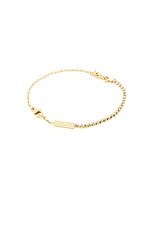 Saint Laurent Cable Chain Bracelet in Dore & Crystal, view 2, click to view large image.