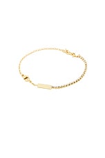 Saint Laurent Cable Chain Bracelet in Dore & Crystal, view 3, click to view large image.