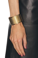 Saint Laurent Cuff Bracelet in Dore, view 2, click to view large image.