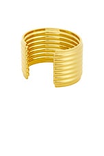 Saint Laurent Cuff Bracelet in Dore, view 3, click to view large image.