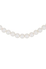 Saint Laurent Pearl Necklace in Dore & Creme, view 2, click to view large image.