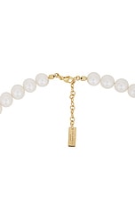 Saint Laurent Pearl Necklace in Dore & Creme, view 3, click to view large image.