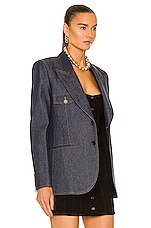 Saint Laurent Tailored Jacket in Deep Blue Marine, view 2, click to view large image.