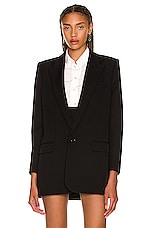 Saint Laurent Single Button Jacket in Noir, view 2, click to view large image.