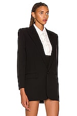 Saint Laurent Single Button Jacket in Noir, view 3, click to view large image.