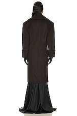Saint Laurent Cashmere Coat in Marron Fonce, view 3, click to view large image.