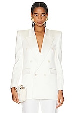 Saint Laurent Tailored Blazer in Shell, view 1, click to view large image.