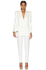 Saint Laurent Tailored Blazer in Shell, view 4, click to view large image.
