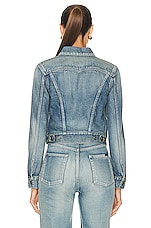 Saint Laurent Fitted Denim Jacket in Niagra Blue, view 3, click to view large image.
