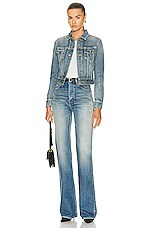 Saint Laurent Fitted Denim Jacket in Niagra Blue, view 4, click to view large image.