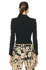 Saint Laurent Cropped Blazer in Nero, view 4, click to view large image.
