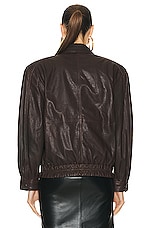 Saint Laurent Aviator Jacket in Marron Fonce, view 4, click to view large image.