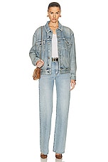 Saint Laurent Denim Jacket in Sunny Sky Blue, view 4, click to view large image.