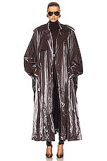 Saint Laurent Cloak Coat in Aubergine, view 1, click to view large image.
